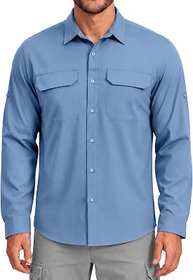 BETBO-BIDET Mens Sun Protection Fishing Shirt