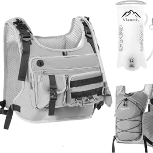 Hydration Backpack with 2L Water Bladder, Lightweight Running Vest for Women Men, 6L Breathable Adjustable Water Backpack with Reflective Strips for Hiking, Cycling, Marathon