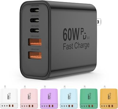 UOYSSIMI 60W 5 In 1 USB C Charger Block