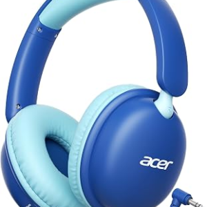 Acer Kids Headphones with Cord for School，74/85dB Volume Limit, Over Ear Headphones for Kids Toddler Girls Boys, Foldable 3.5mm Jack Wired Headphone for Tablet/Computer/Travel/Chro