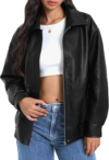 CASLY LAMIIT Womens Faux Leather Jacket