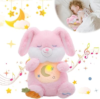 MIAODAM Soothing Breathing Bunny Plush with Relaxing Music, Hugging Toy | Realistic breathing, relaxing music, Huggable plush for babies, emotional comfort and sensory calm