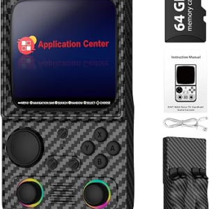 R36TMAX Retro Handheld Game Console with APP Downloader | 4.0 Inch IPS Screen,5G WiFi Online Play,RGB Dual Joystick,4000mAh Battery-Black