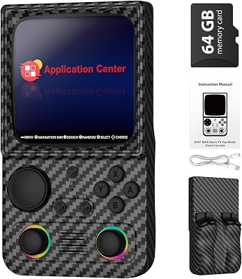 R36TMAX Retro Handheld Game Console with APP Downloader | 4.0 Inch IPS Screen,5G WiFi Online Play,RGB Dual Joystick,4000mAh Battery-Black