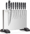 Magnetic Knife Holder Block,Double Sided Magnetic Knife stand for kitchen Counter,Stainless Steel Magnet Knife Rack Strip