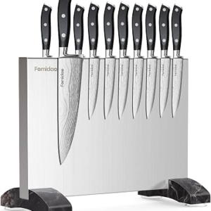Magnetic Knife Holder Block,Double Sided Magnetic Knife stand for kitchen Counter,Stainless Steel Magnet Knife Rack Strip