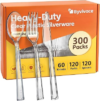 BYVIVACE 300 Count Clear Plastic Silverware Set