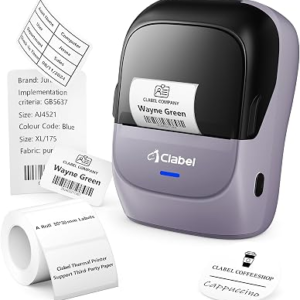 CLABEL Label Maker Machine with Tape: 221B Inkless Label Printer Handheld Barcode Printer Compatible with Phone & PC for Retail School Office Clothing