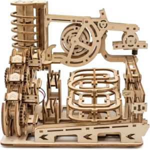 Second-Generation Adult 3D Wooden Marble Spiral Track Puzzle Set, Electric DIY Expert-Level Mechanical Model Assembly Kit, STEM Educational Puzzle, Desktop Decoration, Creative Birthday Gift