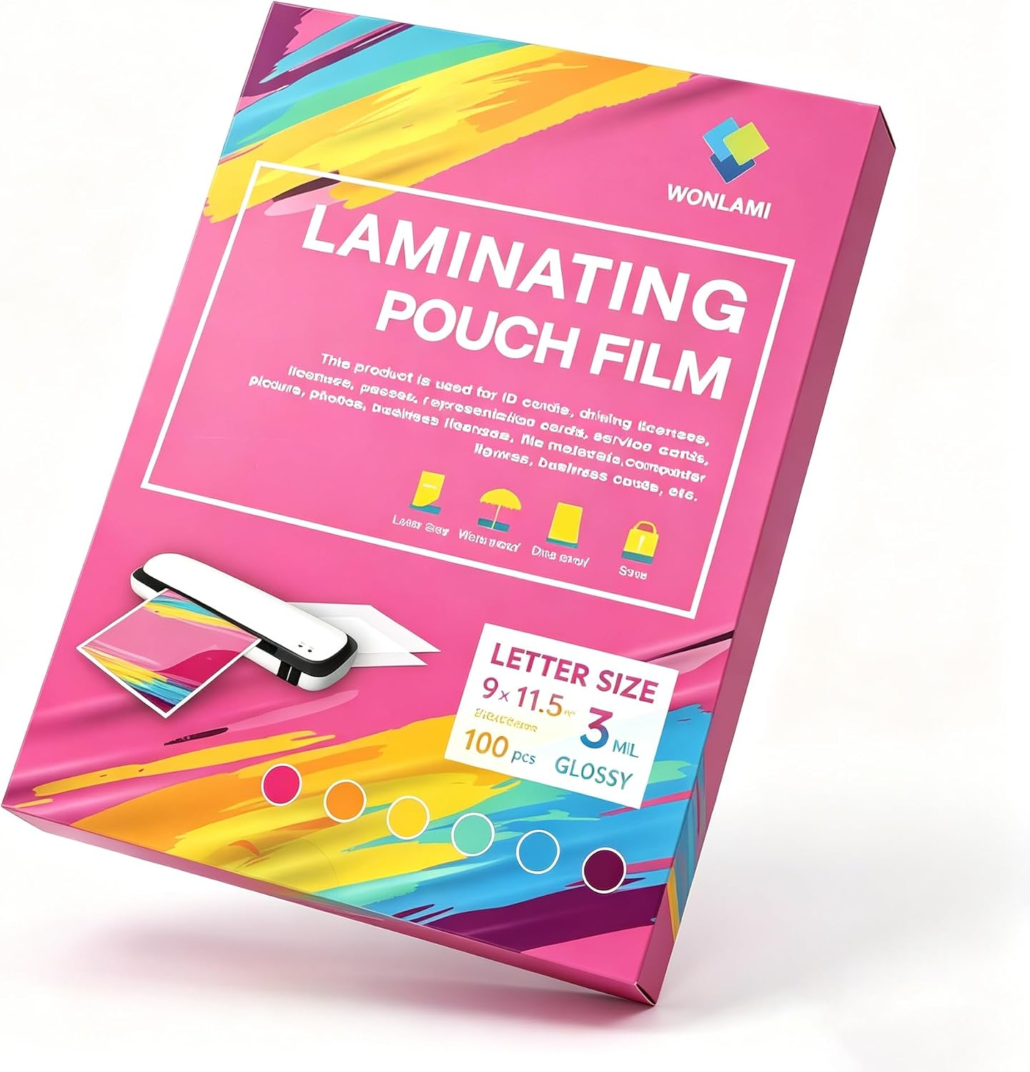 WONLAMI 3mil Laminating Sheets 8.5 x 11 Thermal Laminator Sheets, 9 x 11.5-Inch, 100 Pack Laminating Pouches, Clear,Laminating Paper, Lamination Sheets,Laminate, Photos, Documents