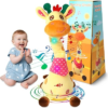 MIAODAM Dancing Giraffe Toy Stuffed Plush, Musical Baby Toys Singing 10 Children’s Song Repeats What You Say, Cute Interactive Talking Giraffe Gift for Baby and Kids 1-3 Years Old