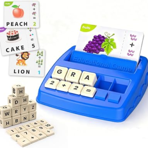 Educational Toys Learning Games for Kids 3-8, Matching Letter Spelling Early Math Game for Preschool& Kindergarten Kids Boys and Girls ，Christmas Birthday Gift for 4 5 6 7 Boys Girls（Navy Blue）