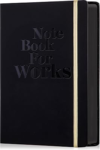 MINICAGIE Lined Journal Notebook for Men and Women, 256 Pages Black Journals for Writing, Hardcover A5 Journaling Notebooks Daily Work Travel Office Journal 5.7” X 8.5” Black Gold