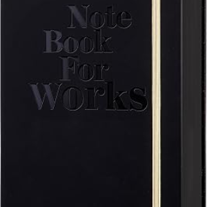 MINICAGIE Lined Journal Notebook for Men and Women, 256 Pages Black Journals for Writing, Hardcover A5 Journaling Notebooks Daily Work Travel Office Journal 5.7” X 8.5” Black Gold