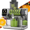WETIE Cold Press Juicer, Powerful Juicer Machines with Adjustable Juicing Pressure, 99% High Juice Yield, Quiet Slow Masticating Juicer with Touch Screen, 3.54” Feed Chute, Easy to Clean with Brush