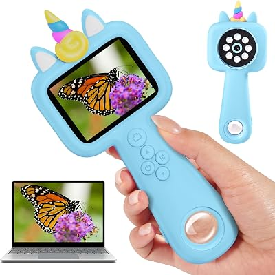 Magnify 2.4" Kids Microscope Digital Camera, 600X-4800X Handheld Camera Microscope for Kids, Portable Magnification Glass Microscope Photo & Video, Education Toys for Age 3 4 5 6 7 8 9 10 Girls Boys