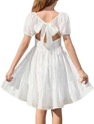 GRACE KARIN Girls Summer Tie Back Dress