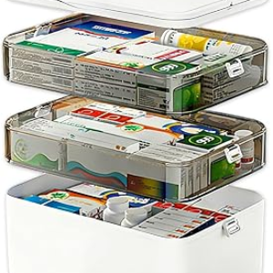 YEURDSEK 3-Tier Medicine Organizer & Portable Medicine Cabinet