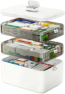 YEURDSEK 3-Tier Medicine Organizer & Portable Medicine Cabinet