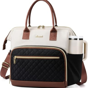 LOVEVOOK Lunch Bag Women, Insulated Adult Lunch Box for Women Work, Wide Opening Leakproof Cooler Tote Bag for Office Campus Picnic Beach with Shoulder Strap, Loncheras Para Mujer with Cup Holder