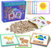 Humerry Spelling Game for Kids Ages 3-8, Word Building & Sight Word Games, Phonics Learning Toy with 100 Wooden Letter Tiles & 30 Double-Sided Flashcards, Preschool Kindergarten Early Reading Game