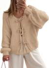 UNCLECAT Womens Bow Tie Front Cardigan Sweaters