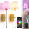 Supleap Battery Operated Wall Sconces Set of 2, Matter Smart Wall Lights
