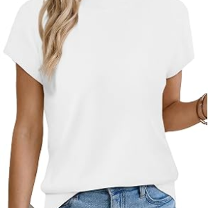UNCLECAT Womens Short Sleeve Sweater