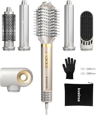KVEIROA 6 in 1 Hot Air Brush & Hair Dryer