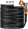 OMONT 50ft Heavy Duty Water Hose with 10 Function Spray Nozzle