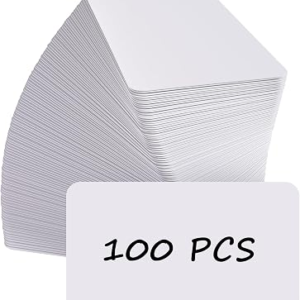 MaxGear 3.5 x 2 Blank Business Cards 100Pcs | 300 GSM White Cardstock, Kraft Paper Note Card, Thank You Cards, Small DIY Message Card for Business