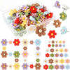 Dispowreath 50 Pcs Flower Push Pins for Cork Board Cute Decorative Back to School Classroom Teacher Supplies Bulletin Wall Thumb Tacks for Office Photo Poster(Mixed Color,Small,Medium,Large,Flower)