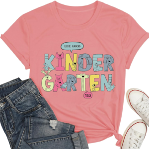 Kindergarten Teacher Shirts Women Elementary Cartoon Preschool Life Tee