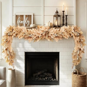 ZESUA 6Ft Artificial Berry Cypress Leaves Fall Garland