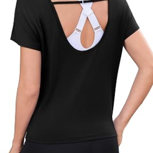 TOTATUIT Womens Open Back Workout Tops