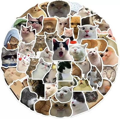 160pcs Cute Cat Stickers for Laptops,Different Style Cat Expressions and Movements Stickers for Notebooks, Mobile Case,Suitcase,Helmat,Skateboard