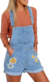 VETINEE Womens Denim Overalls Shorts