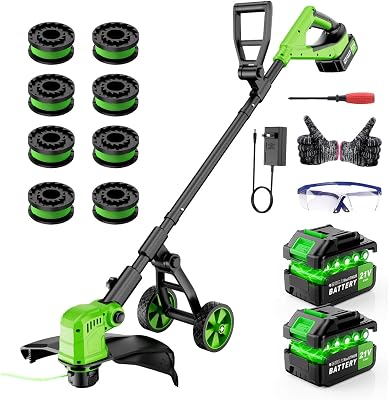 14 Inch Cordless Weed Wacker with Wheels