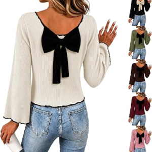 WABKDERPU Bow Sweater
