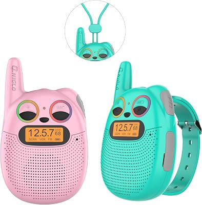 Qniglo Walkie Talkies for Kids, 3 Miles Long Range 22 Channels 2 Way Radio for Boys Girls Ages 3-12, Walkie Talkies for Outdoor Camping Hiking, Easter/Birthday Presents for 4 5 6 7 8 Year Old