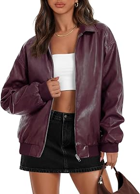 MEROKEETY Womens Faux Leather Jacket