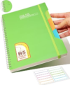 CAGIE Spiral Notebook 6×9 College Ruled 7mm, Lined Notebooks for School Work and Notes 80 Sheets, 1 Subject Hardcover Small Spiral Notebook With Multicolor Stickers, Green
