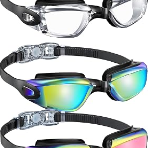 QALLY Kids Swim Goggles 3 Pack
