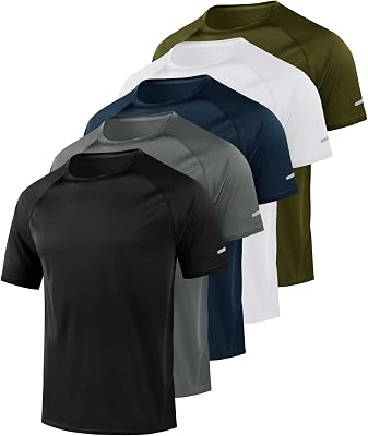 LITTLE BEAUTY 5Pack Mens Workout Shirts