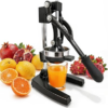 Cast Iron Juicer,Manual Juicer Hand Press,Orange Lemon Squeezer,Heavy Duty Manual Juicer,Professional Citrus Juicer Fruit Juice -Stainless Steel,Easy to Clean Black