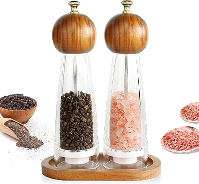 E-ROOM TREND Acacia Wood Salt and Pepper Grinder Set