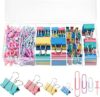 BESARME 279 PCS Paper Clips and Binder Clips Set Assorted Sizes Colorful Metal Clips with Box for Office Home School Paperwork Notes Receipts