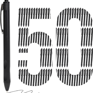 runisuoyuan 50 Pack Ballpoint Pens Bulk,1.0 mm Medium Point with Black Ink