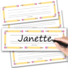 Hadley Designs Desk Name Tags for Classroom – 25 Student Desk Name Plates for Classroom Decor, 9×3 Pastel Nametags Cubby Labels Teacher Supplies, 1st 2nd 3rd Grade Kindergarten Preschool Must Haves