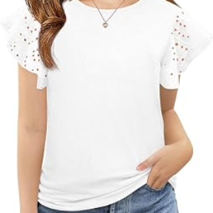 ZDC Girls Ruffle Sleeve T Shirts